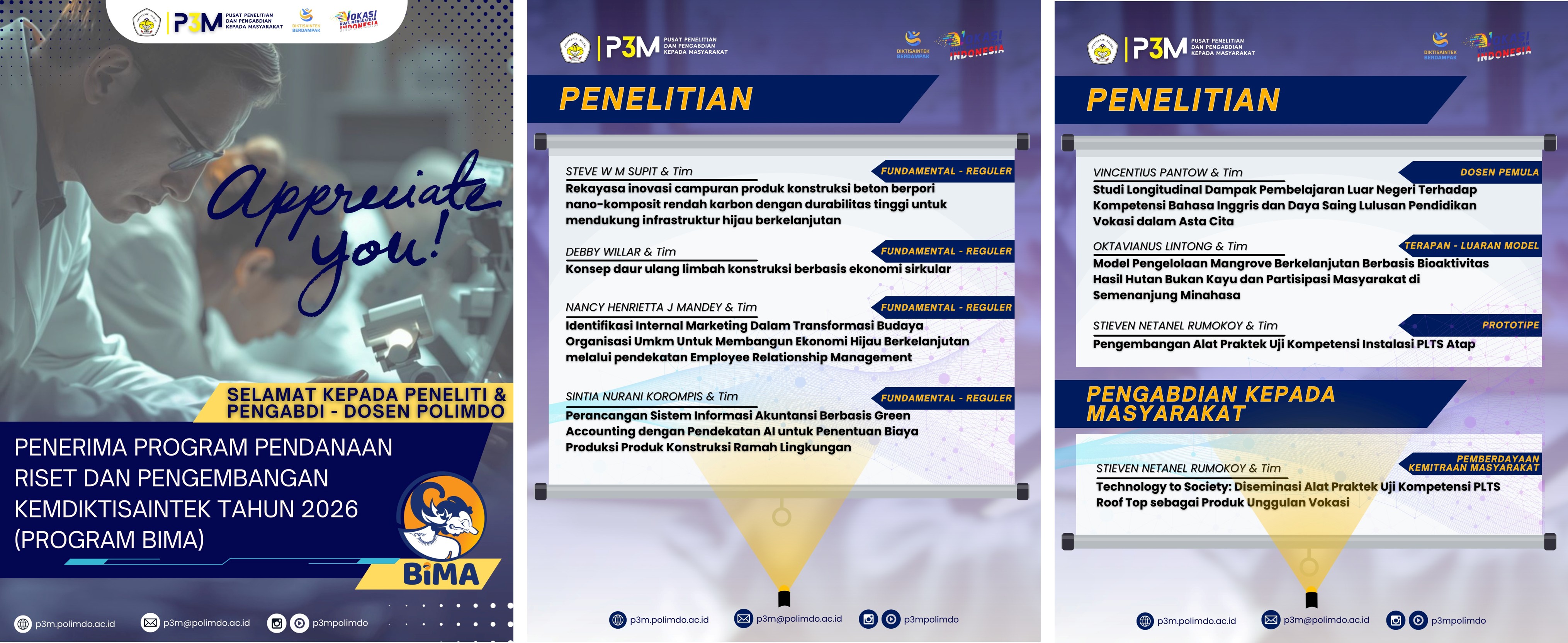 PENERIMA PROGRAM PENDANAAN RISET DAN PENGEMBANGAN KEMDIKTISAINTEK TAHUN 2026 (PROGRAM BIMA)
